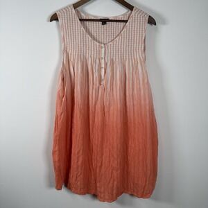 Torrid Women's‎ Sleeveless Tank Ombré Coral Stretchy Crinkle Size 4XL